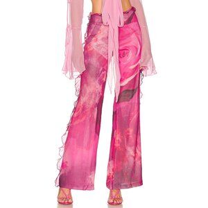 KIM SHUI Chiffon Rose Pants, Size XS
